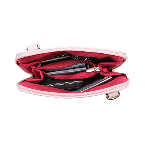 Craze London Womens Silver Faux Leather Crossbody Bag