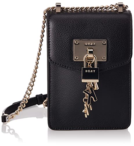 DKNY Women's Black/Gold Elissa Crossbody Handbag, Small Size