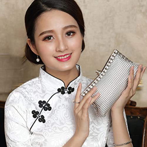 TENDYCOCO Diamond Studded Evening Clutch Bag - Silver