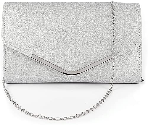 Fioeyr Glitter Envelope Clutch Bag for Women