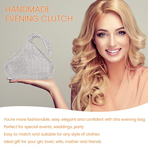 Elegant Rhinestone Clutch Bag for Women - Larger Size
