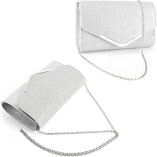 Fioeyr Glitter Envelope Clutch Bag for Women