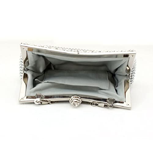 TENDYCOCO Diamond Studded Evening Clutch Bag - Silver