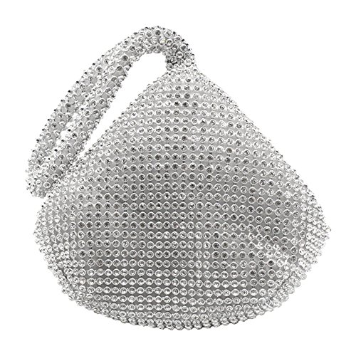 Diamante Crystal Evening Bag Purse in Silver