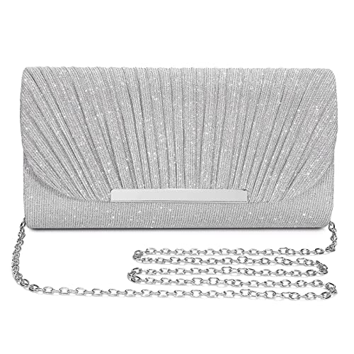Sparkly Silver Evening Clutch for Women's Special Events