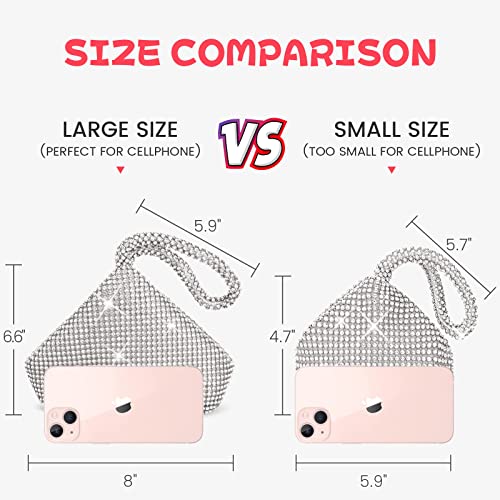 Elegant Rhinestone Clutch Bag for Women - Larger Size