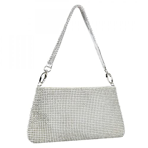 Elegant Rhinestone Clutch for Party - Silver