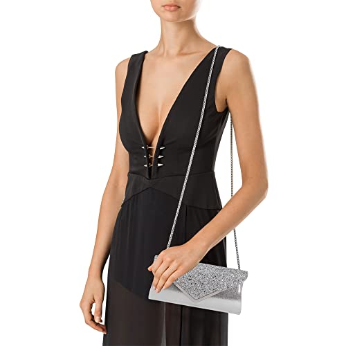 Sparkly Silver Designer Envelope Clutch for Women