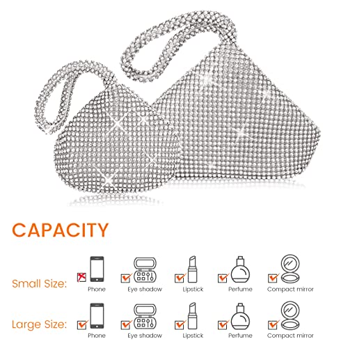 Elegant Rhinestone Clutch Bag for Women - Larger Size