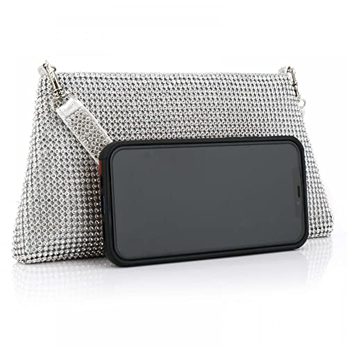 Elegant Rhinestone Clutch for Party - Silver