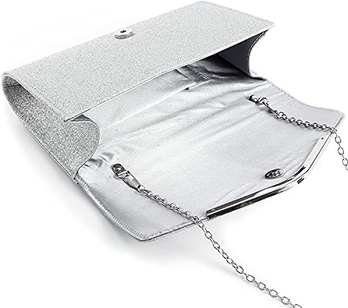 Fioeyr Glitter Envelope Clutch Bag for Women