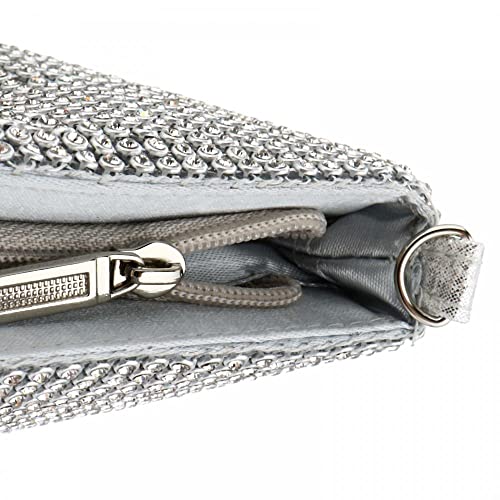 Elegant Rhinestone Clutch for Party - Silver