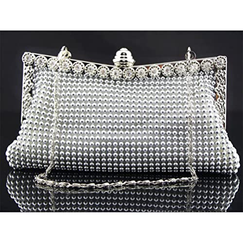 TENDYCOCO Diamond Studded Evening Clutch Bag - Silver