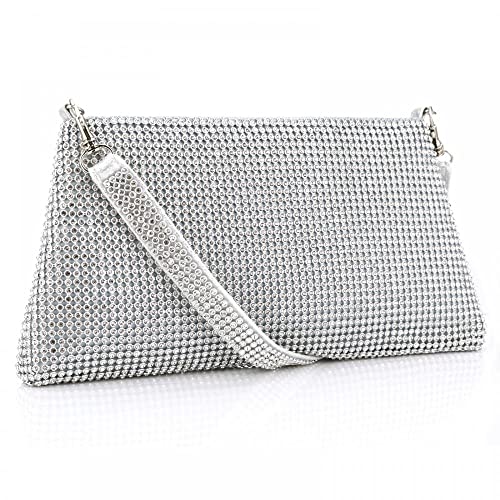 Elegant Rhinestone Clutch for Party - Silver