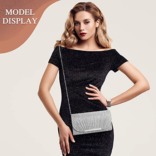 Sparkly Silver Evening Clutch for Women's Special Events
