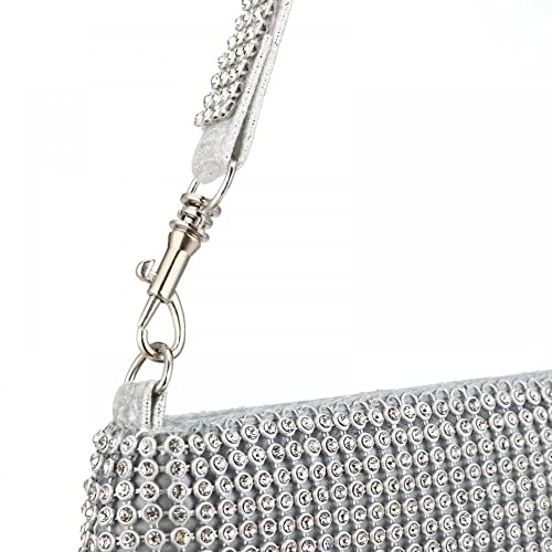 Elegant Rhinestone Clutch for Party - Silver