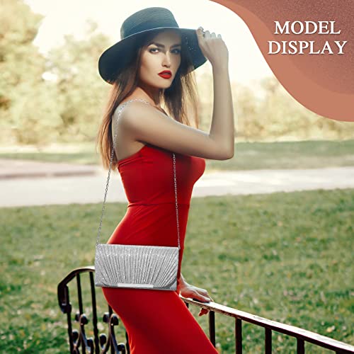 Sparkly Silver Evening Clutch for Women's Special Events