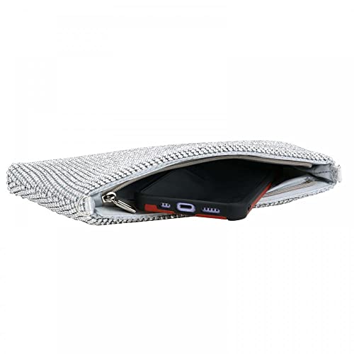 Elegant Rhinestone Clutch for Party - Silver