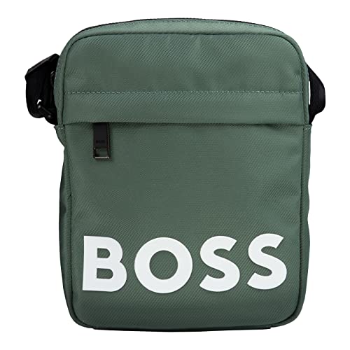 BOSS Men's Open Green Zip Reporter Handbag