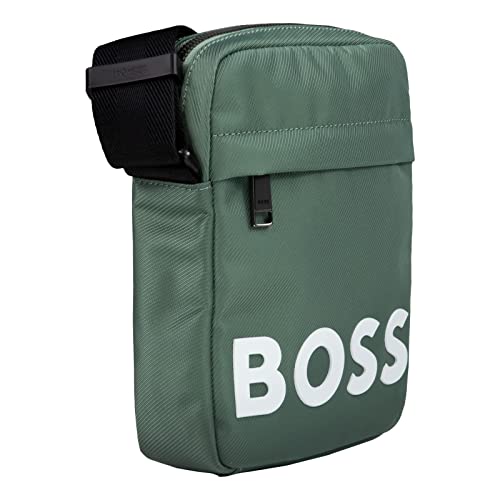 BOSS Men's Open Green Zip Reporter Handbag