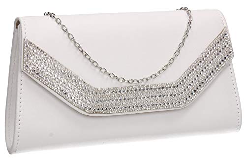 White Velvet Damen Clutch by SWANKYSWANS - One Size