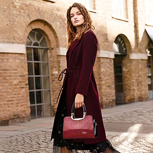 Designer Red Wine Handbag - Nicole & Doris