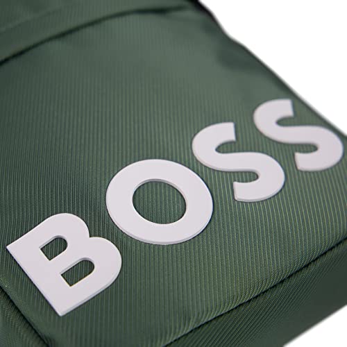 BOSS Men's Open Green Zip Reporter Handbag