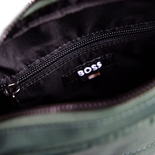BOSS Men's Open Green Zip Reporter Handbag