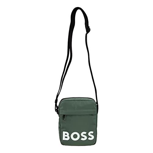BOSS Men's Open Green Zip Reporter Handbag