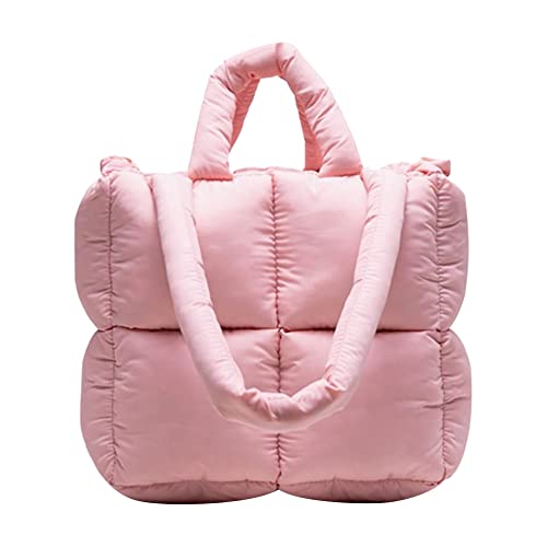 Large Quilted Tote Bag - Classic Pink Retro