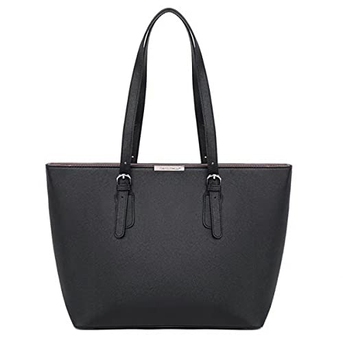 Elegant David Jones PU Leather Shopper Tote - Black