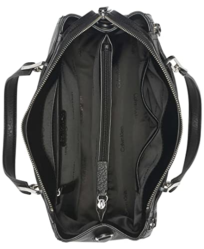 Calvin Klein Black/Silver Reyna Novelty Satchel