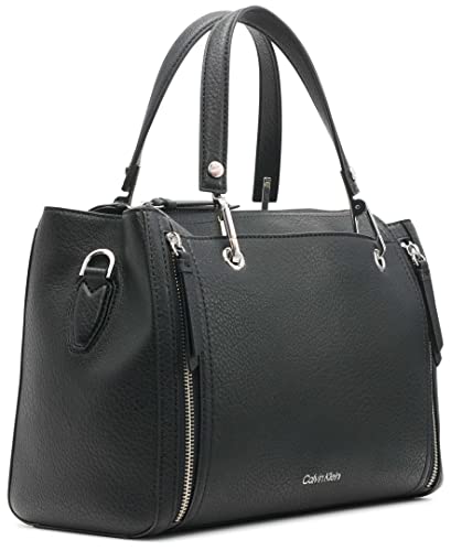 Calvin Klein Black/Silver Reyna Novelty Satchel