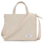 KALIDI Canvas Tote Bag for Women in Beige
