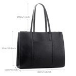 AOSSTA Large Black Designer Tote Handbag (31186 Black)