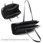 AOSSTA Large Black Designer Tote Handbag (31186 Black)