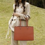 AOSSTA Large Black Designer Tote Handbag (31186 Black)