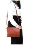 VISCONTI - Women's Atlantic Leather Cross Body Bag - Brown