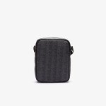 Lacoste Men's Blend Monogram Noir Gris Shoulder Bag