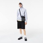 Lacoste Men's Blend Monogram Noir Gris Shoulder Bag