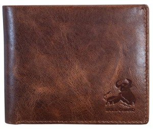 Brown Western Leather Bifold Wallet with RFID Blocking