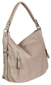 Mabel Large Shoulder Handbag: Stylish Leather Slouch Bag (Beige)