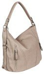 Mabel Large Shoulder Handbag: Stylish Leather Slouch Bag (Beige)