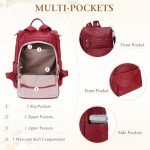 RAVUO Women's Convertible Leather Backpack Purse (Wine Red)