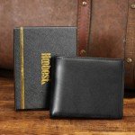 Men's Slim Genuine Leather RFID Blocking Wallet by Hoobest