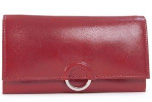 Catwalk Collection Handbags - Large Organiser Purse - Genuine Leather - Red