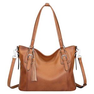 Soft Genuine Leather Designer Handbags: Two Tone Brown