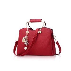 Nicole&Doris Wine Red Designer Leather Women's Handbag