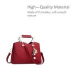 Nicole&Doris Leather Handbag: Wine Red Designer Shoulder Bag