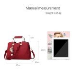 Nicole&Doris Leather Handbag: Wine Red Designer Shoulder Bag